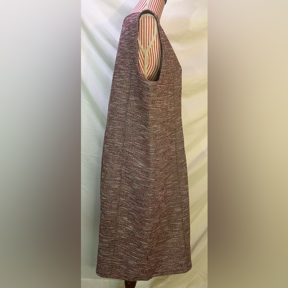 NWT Ann Taylor LOFT Plus Purple Pink Boucle Tweed Sleeveless Shift Dress Size 20 - Picture 6 of 10